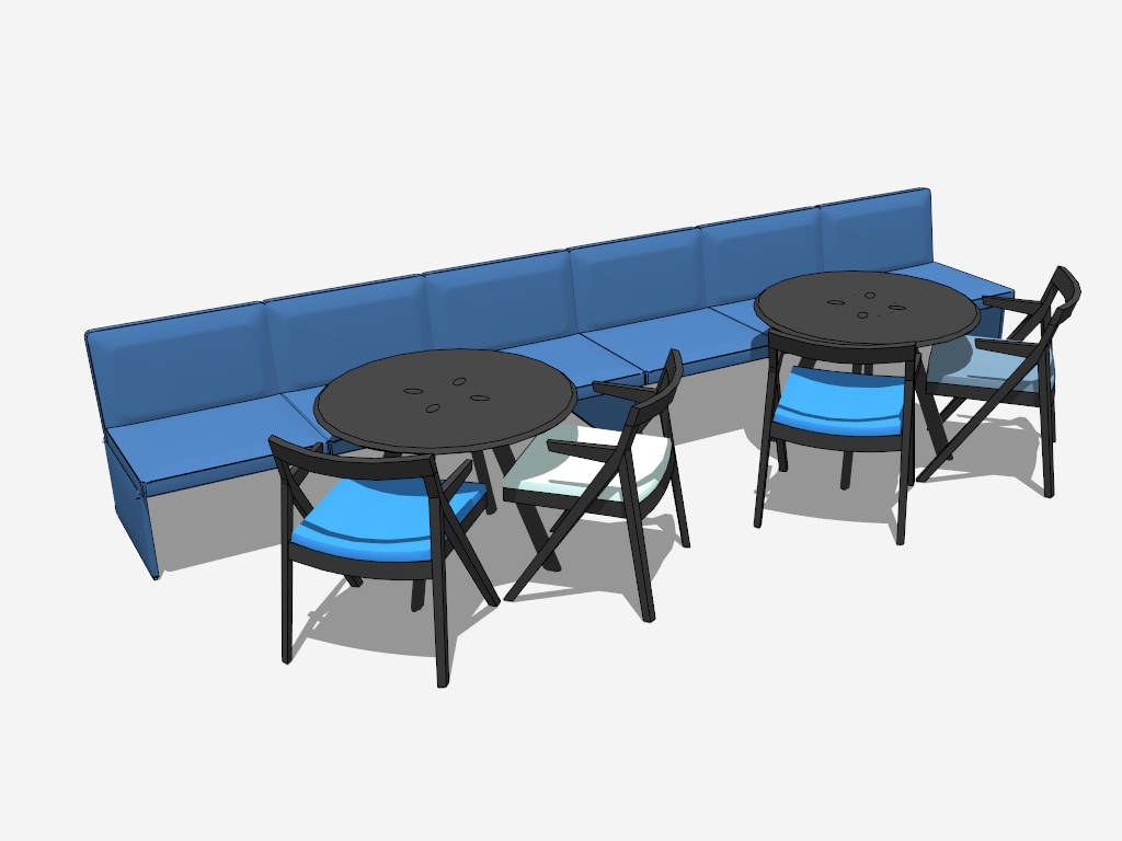 Breakroom Tables and Chairs Set sketchup model preview - SketchupBox