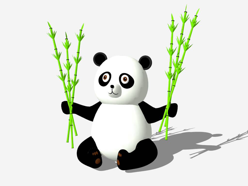 Panda Bear Cartoon sketchup model preview - SketchupBox