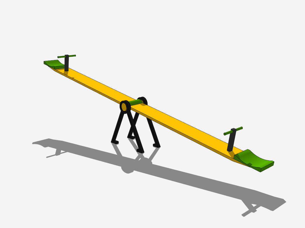 Playground See Saw sketchup model preview - SketchupBox