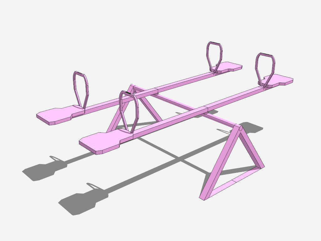 Pink Seesaw Set sketchup model preview - SketchupBox