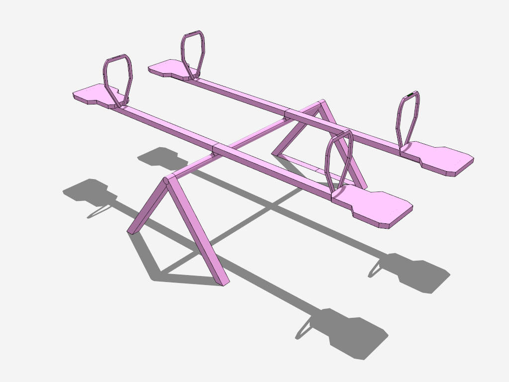 Pink Seesaw Set sketchup model preview - SketchupBox