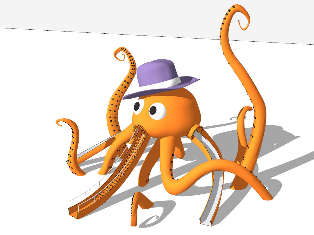 Orange Octopus Slide sketchup model preview - SketchupBox