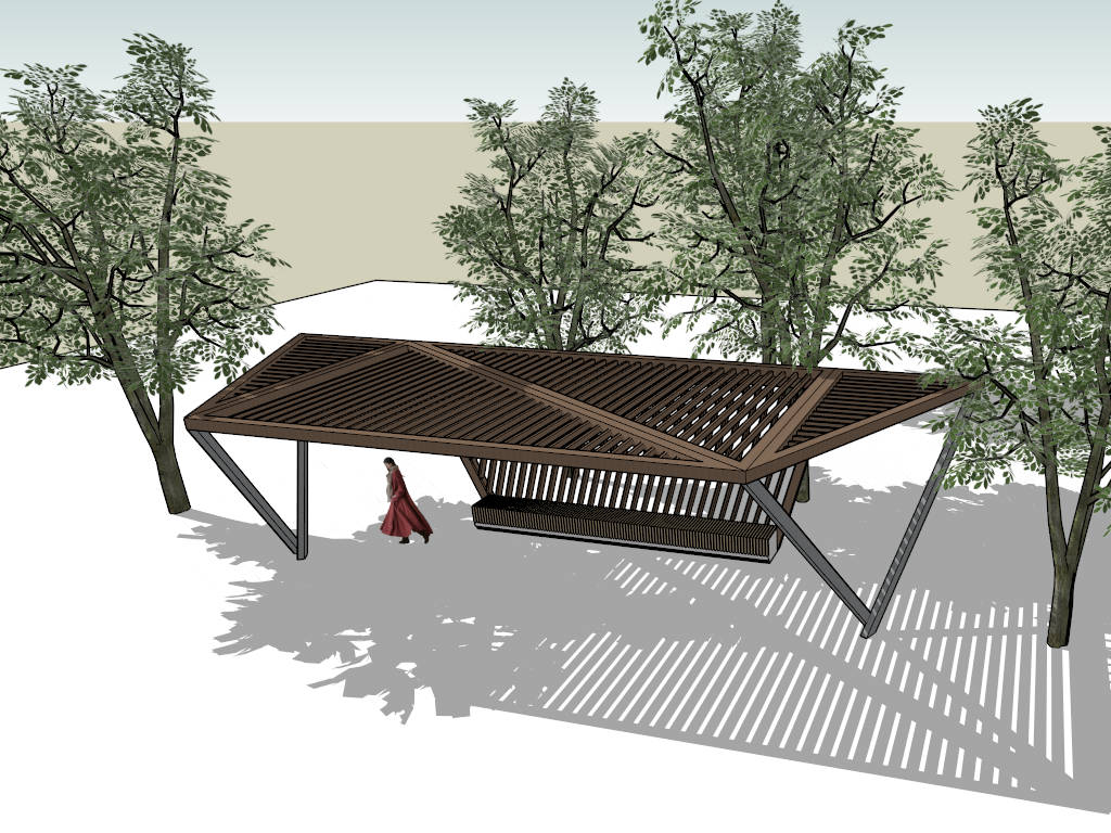 Pergola Seating Area sketchup model preview - SketchupBox