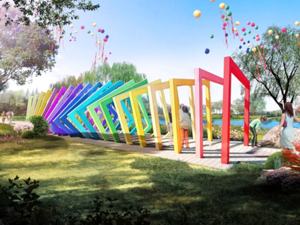 Rainbow Walkway Pergola Landscaping sketchup model preview - SketchupBox