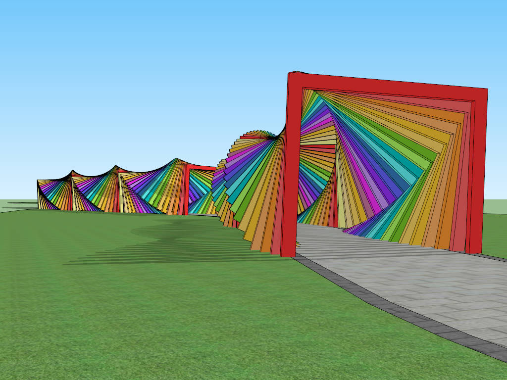 Rainbow Walkway Pergola Landscaping sketchup model preview - SketchupBox