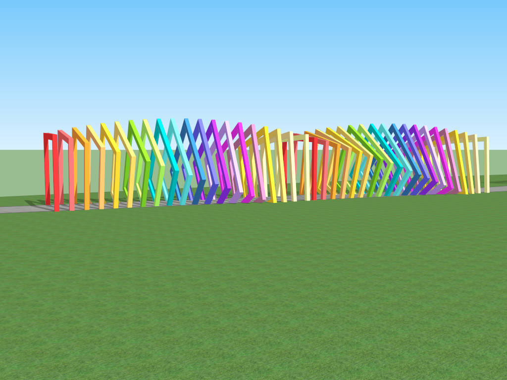 Rainbow Walkway Pergola Landscaping sketchup model preview - SketchupBox