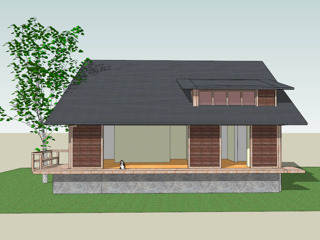 Small Farmhouse Cottage sketchup model preview - SketchupBox