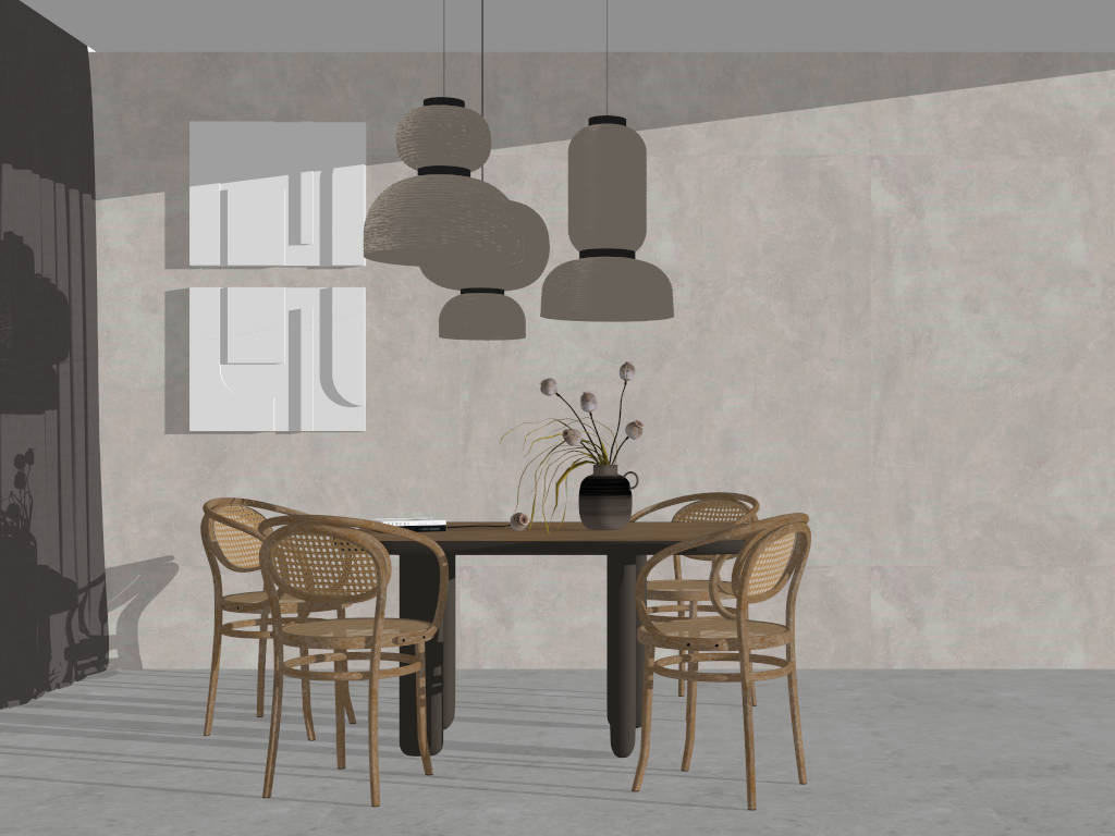 Casual Dining Room Set sketchup model preview - SketchupBox