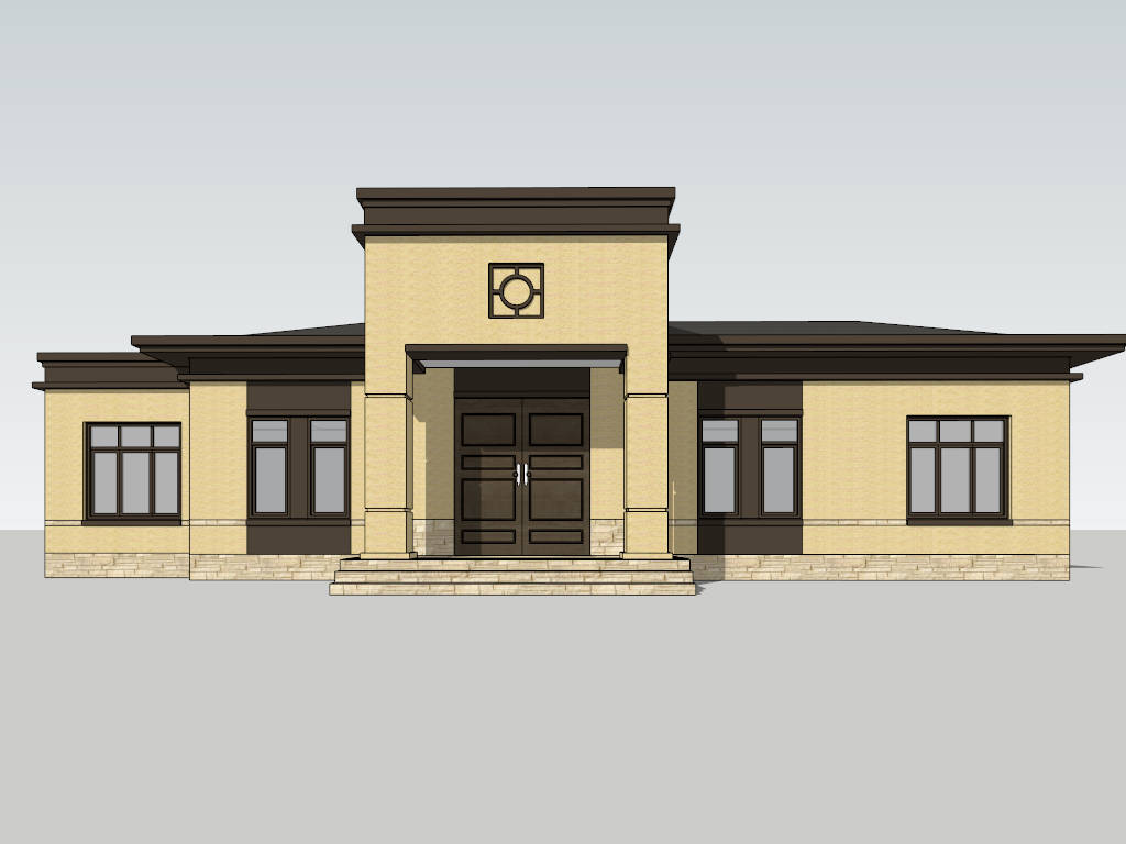 Old One Story House sketchup model preview - SketchupBox