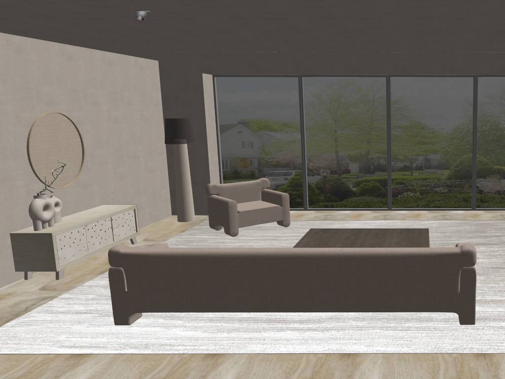 Beige Living Room Design sketchup model preview - SketchupBox