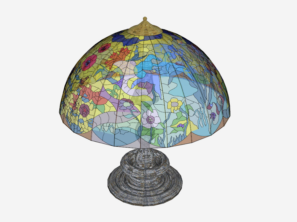 Tiffany Dome Shaped Table Lamp sketchup model preview - SketchupBox