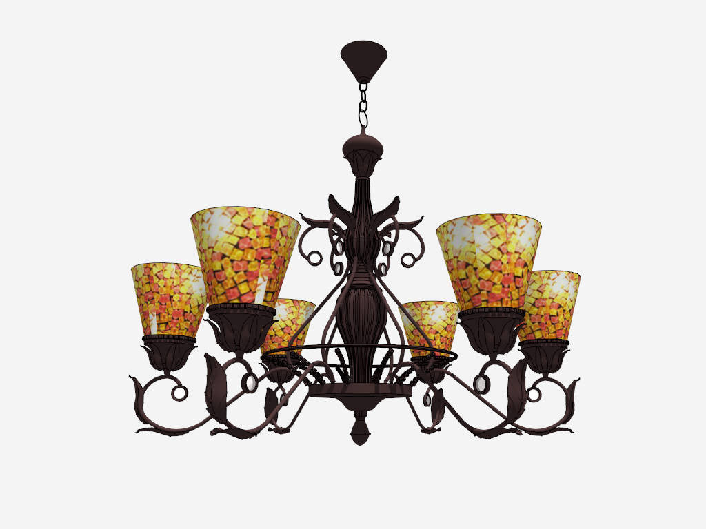 Tiffany Style Chandelier sketchup model preview - SketchupBox