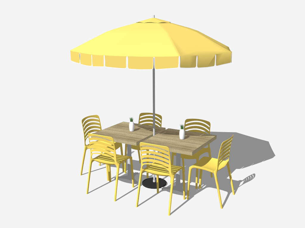 Yellow Patio Furniture Set sketchup model preview - SketchupBox