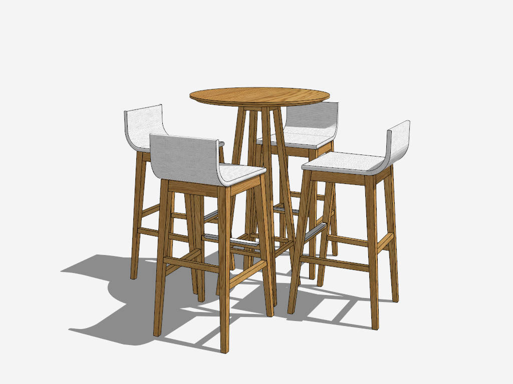 Wooden Patio Bar Set sketchup model preview - SketchupBox