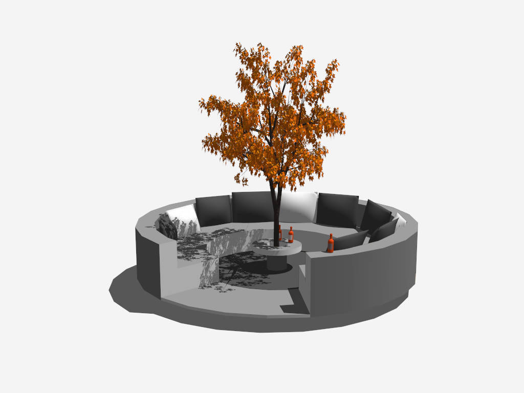 Outdoor Patio Tree Bar sketchup model preview - SketchupBox