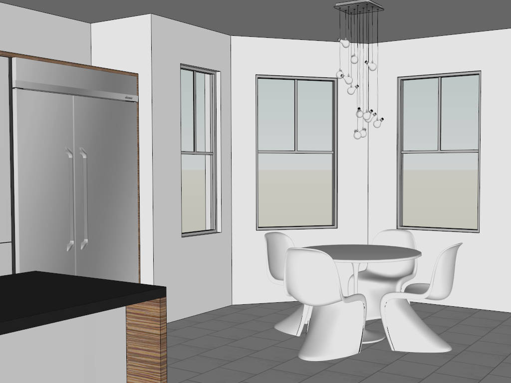 Kitchen Dining Room Combo Idea sketchup model preview - SketchupBox