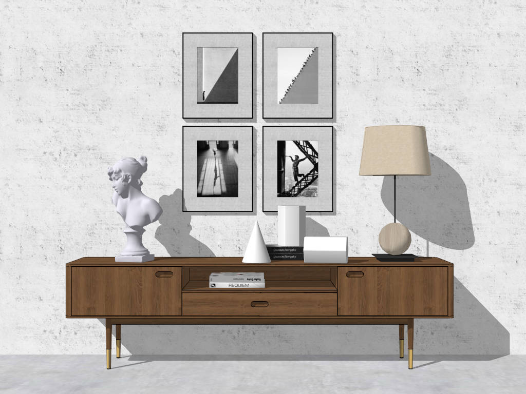 Living Room Sideboard Decor Idea sketchup model preview - SketchupBox