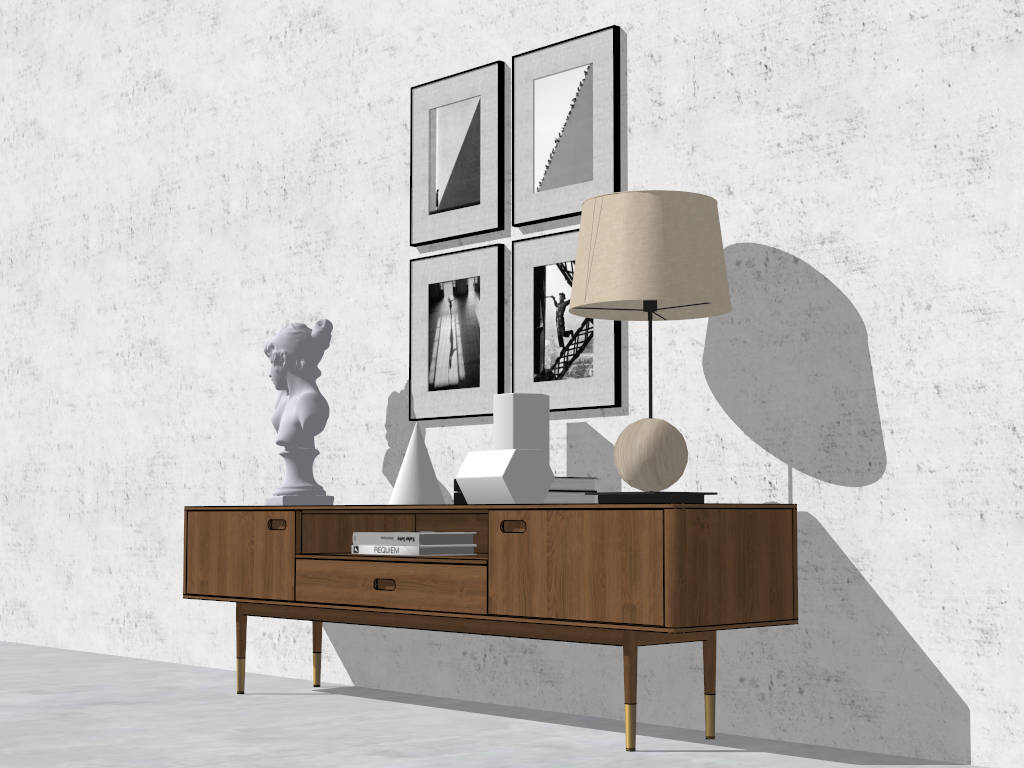 Living Room Sideboard Decor Idea sketchup model preview - SketchupBox