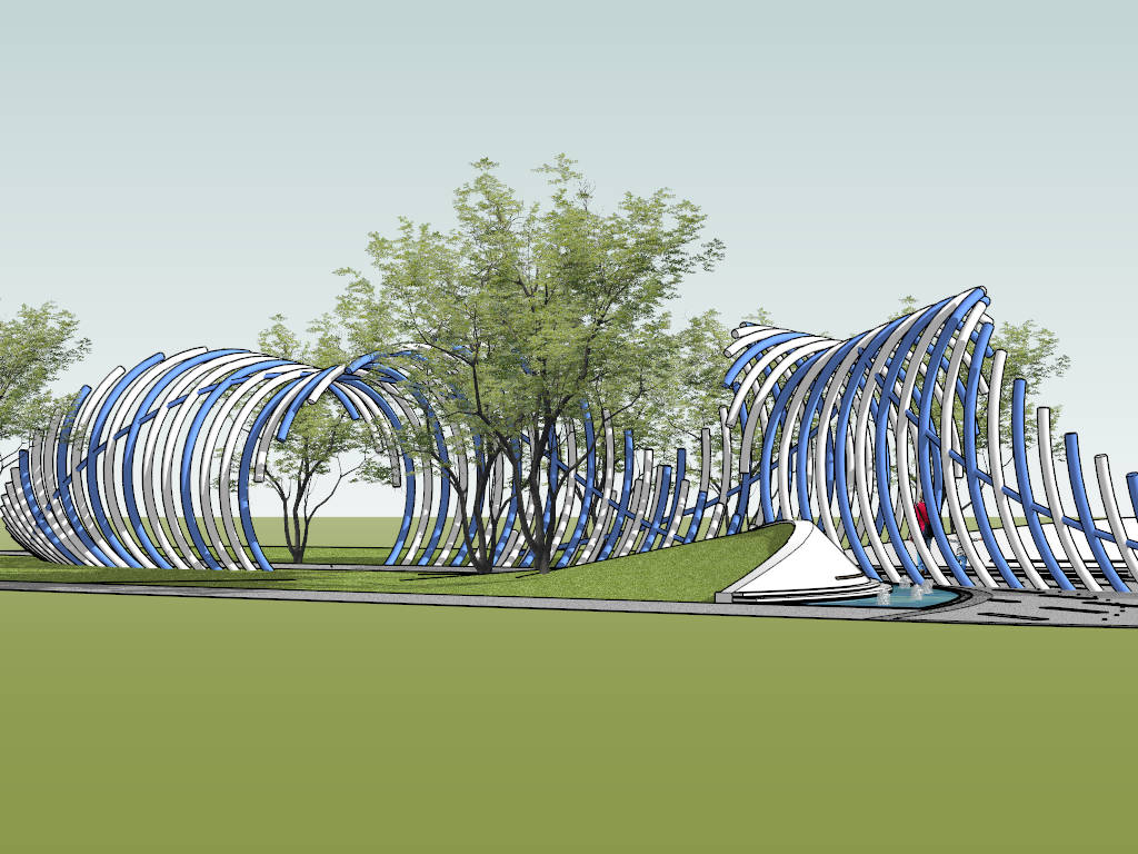 Spiral Pergola Walkway Idea sketchup model preview - SketchupBox