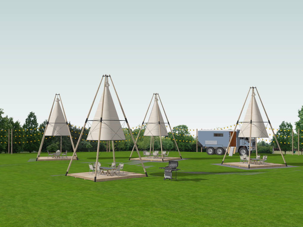 RV Park Campground Design sketchup model preview - SketchupBox