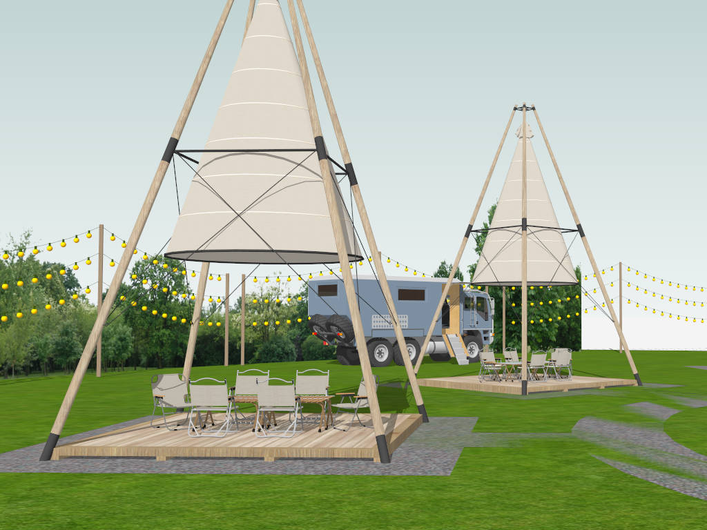RV Park Campground Design sketchup model preview - SketchupBox