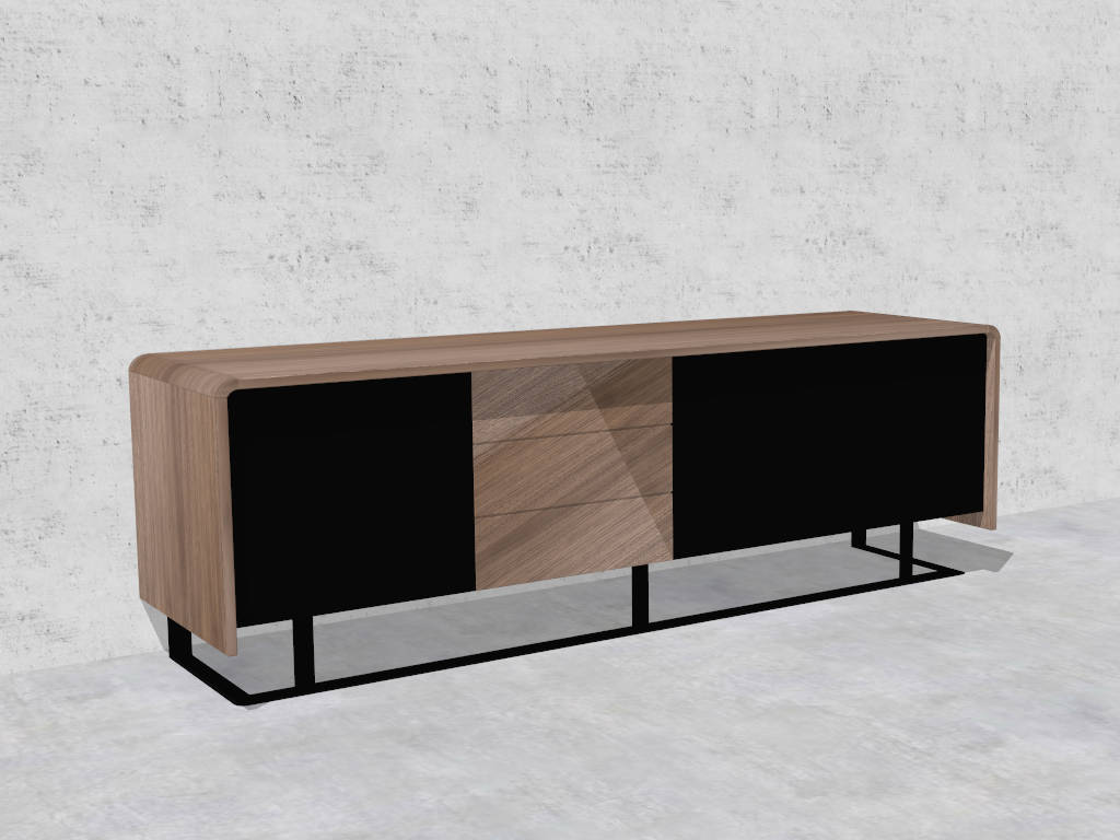 Modern Industrial TV Stand sketchup model preview - SketchupBox