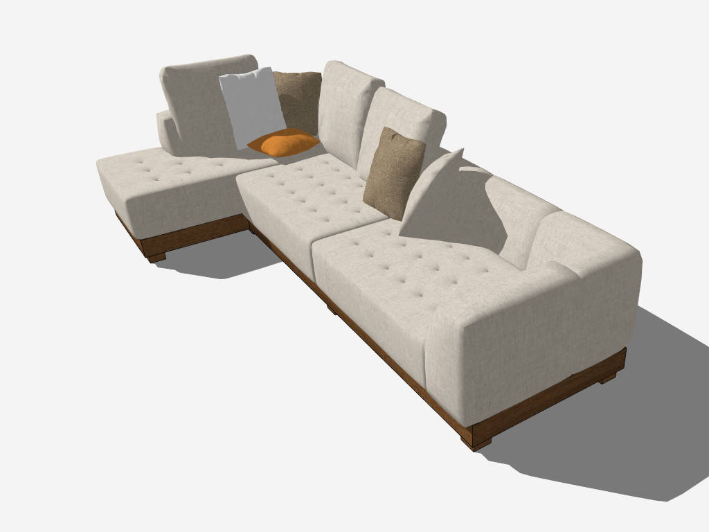 Contemporary L-Shaped Sectional Sofa sketchup model preview - SketchupBox