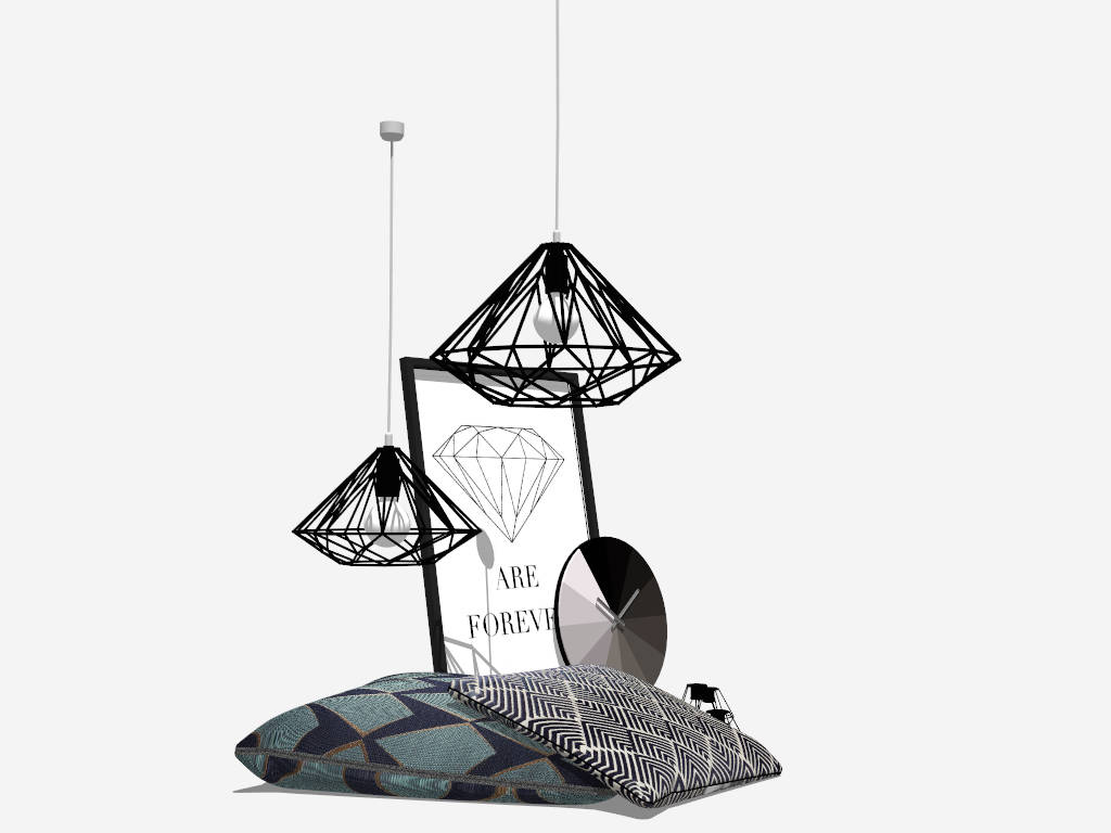 Diamond Cage Pendant Lights sketchup model preview - SketchupBox