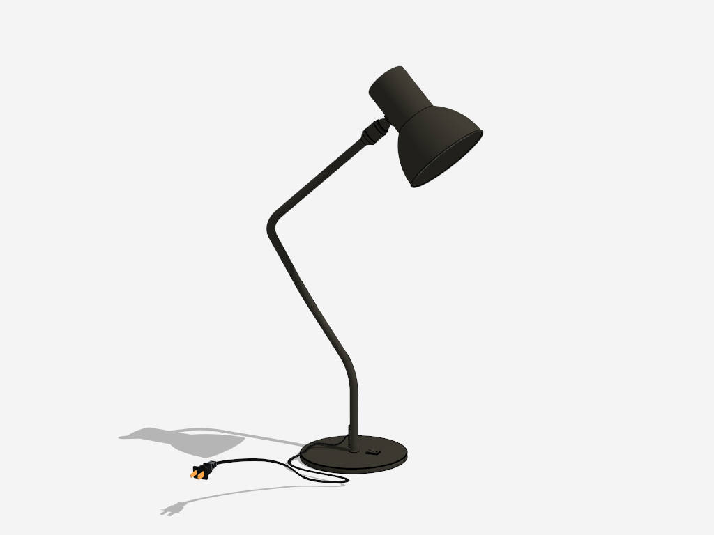 Black Gooseneck Table Lamp sketchup model preview - SketchupBox