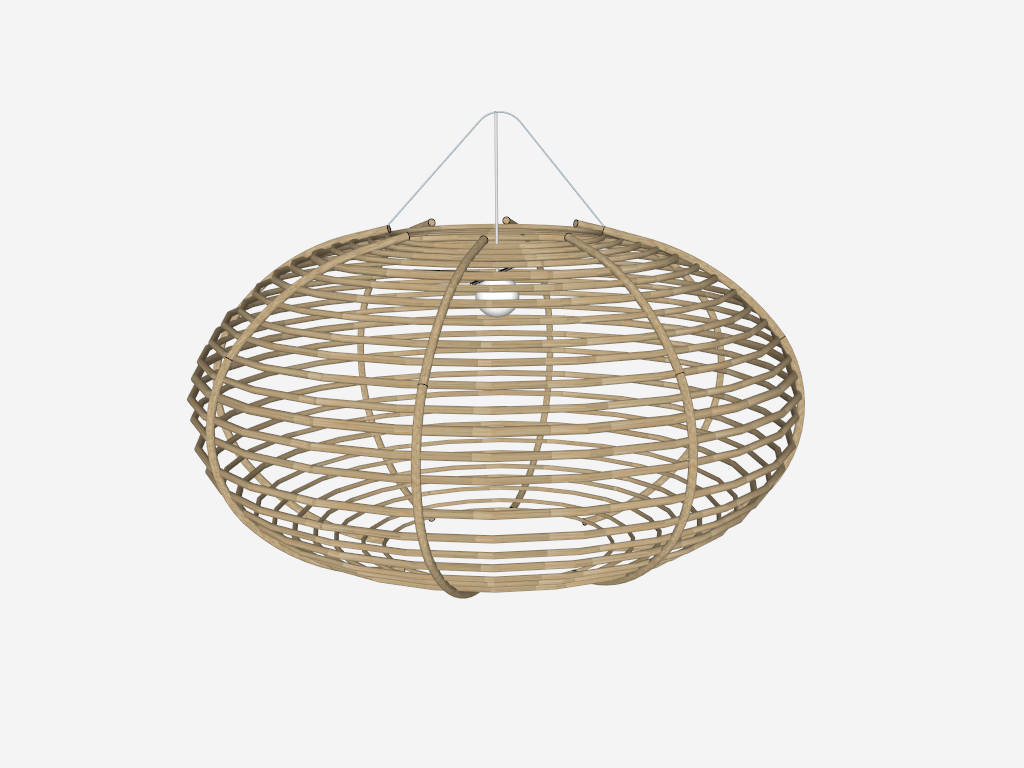 Rattan Cage Pendant Lamp sketchup model preview - SketchupBox