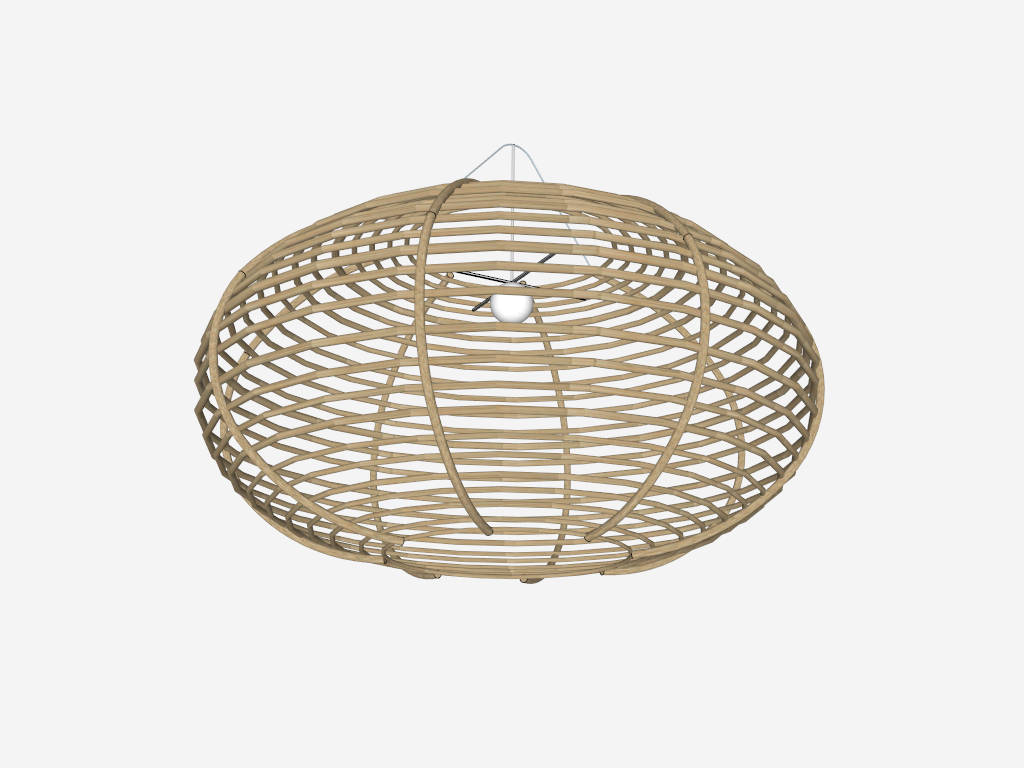 Rattan Cage Pendant Lamp sketchup model preview - SketchupBox