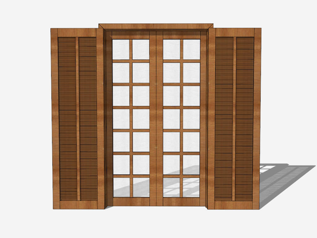 French Door with Blinds sketchup model preview - SketchupBox
