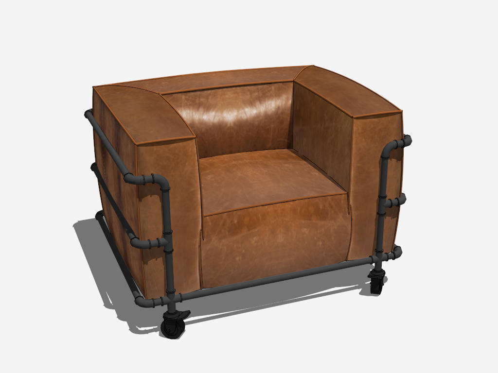 Industrial Style Club Chair sketchup model preview - SketchupBox