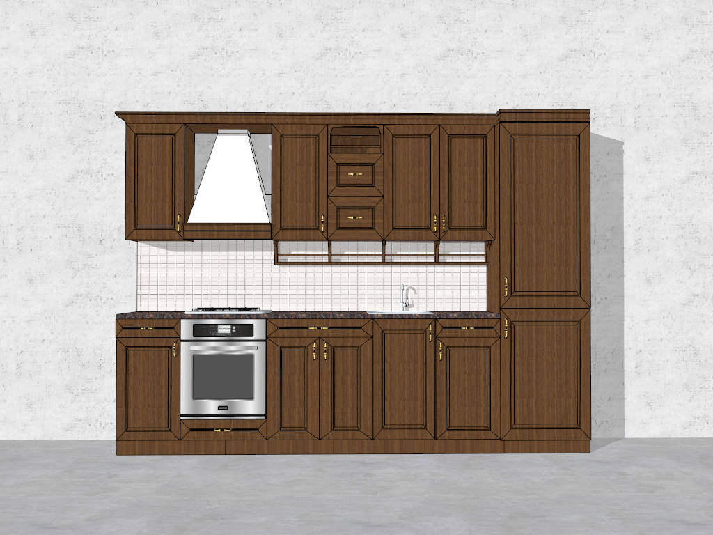 Vintage Style Kitchen Cabinets sketchup model preview - SketchupBox