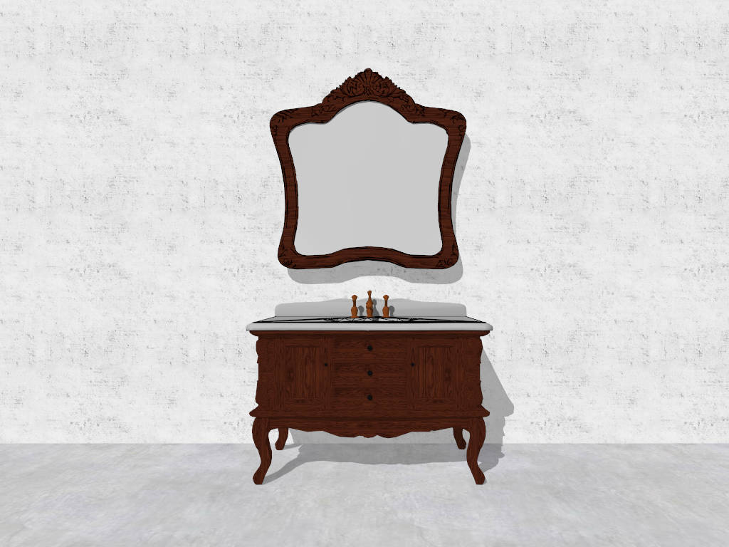 French Style Bathroom Vanity sketchup model preview - SketchupBox