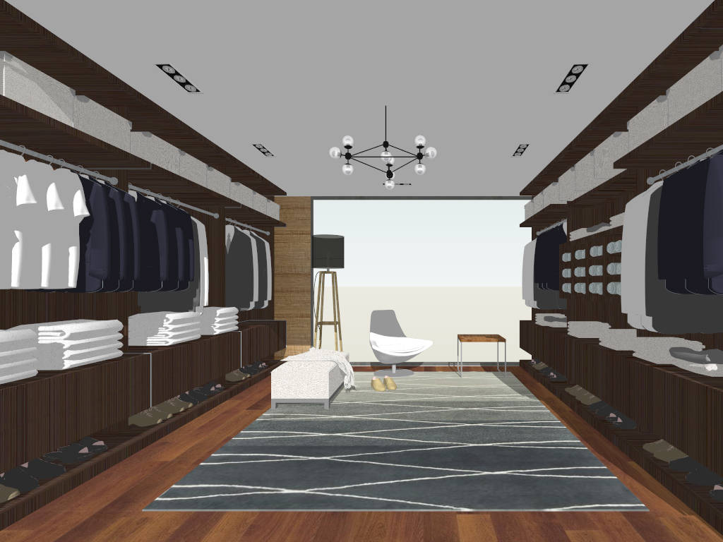 Modern Dressing Room Interior Design sketchup model preview - SketchupBox