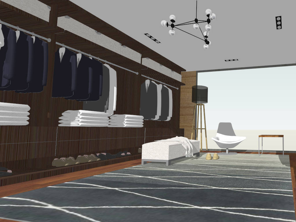Modern Dressing Room Interior Design sketchup model preview - SketchupBox