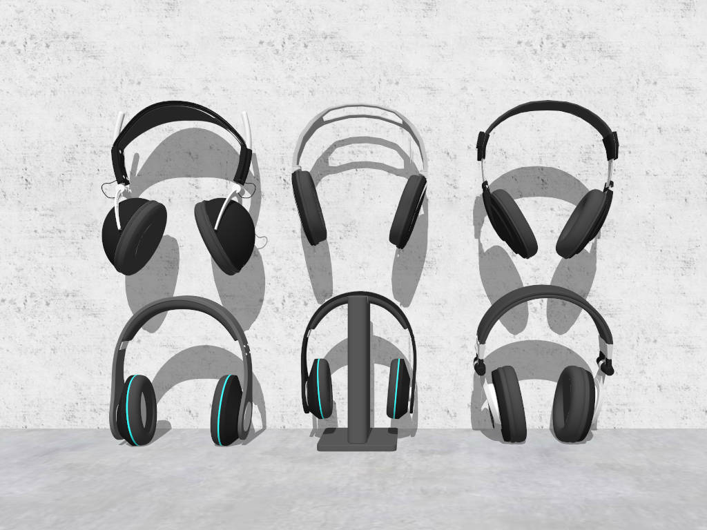 Wireless Headphones Collection sketchup model preview - SketchupBox