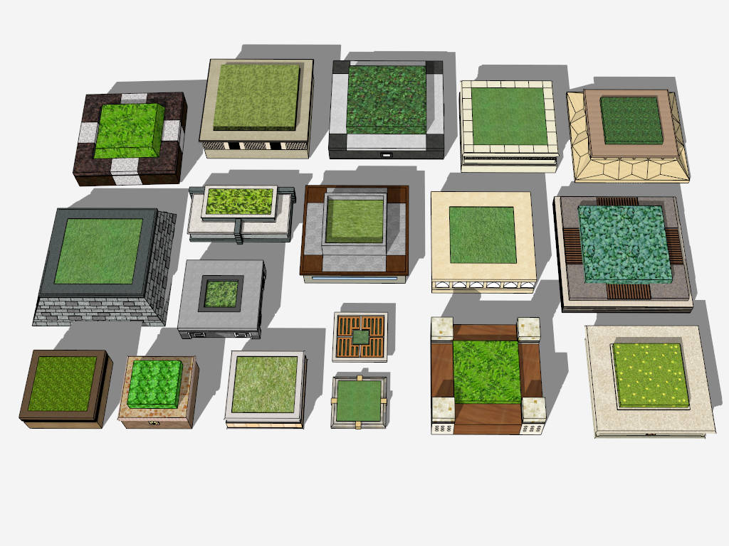 Raised Garden Beds Designs sketchup model preview - SketchupBox