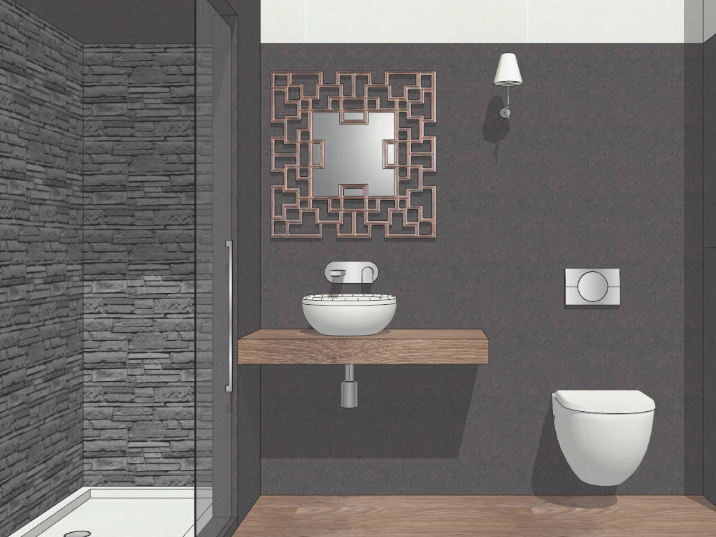 Vintage Bathroom Design sketchup model preview - SketchupBox