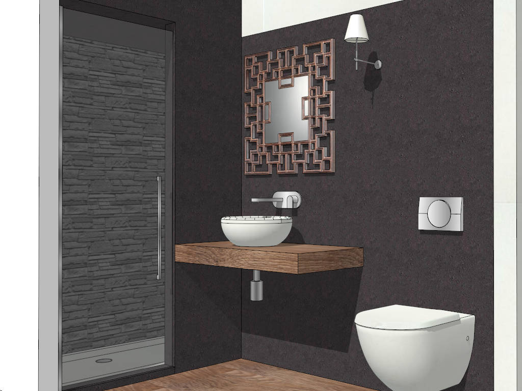 Vintage Bathroom Design sketchup model preview - SketchupBox