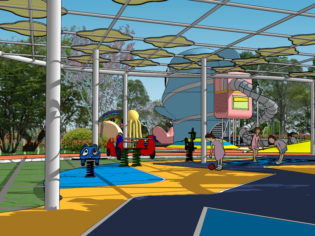 Adventure Park Marine Themed Playground sketchup model preview - SketchupBox