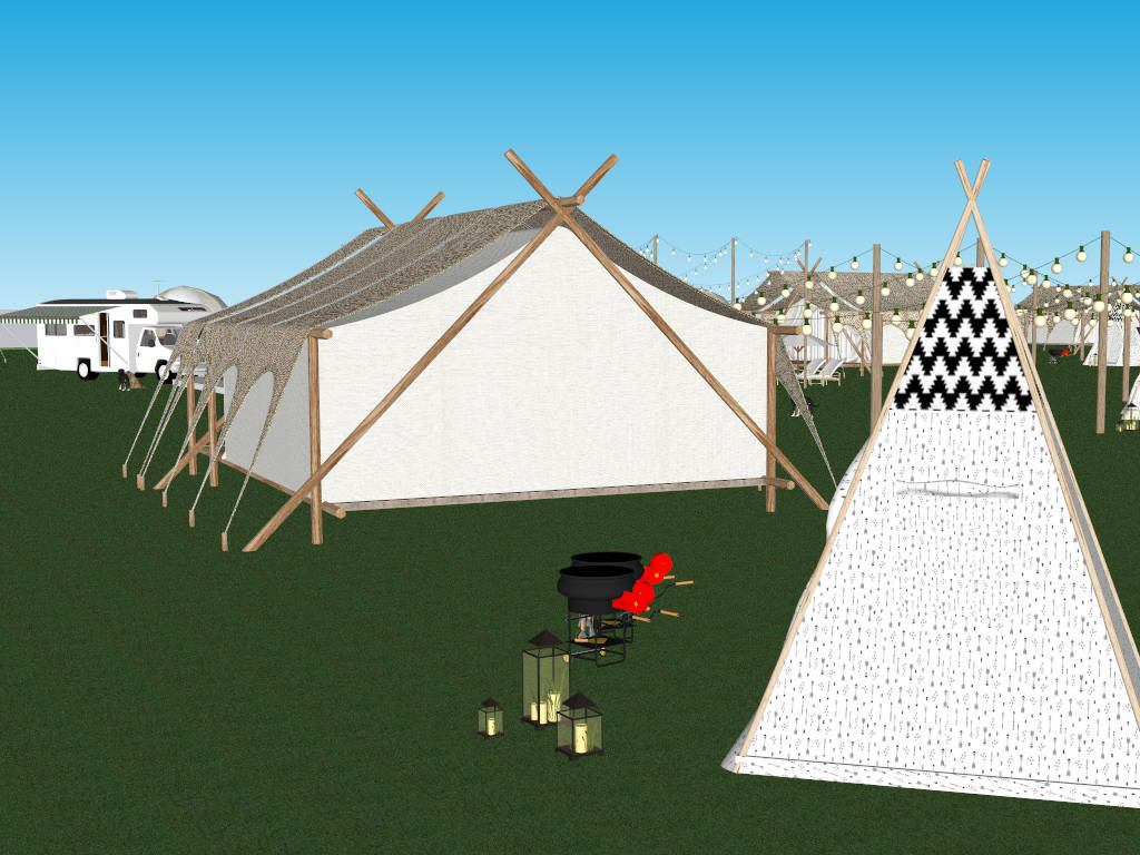 Music Festival Camping Idea sketchup model preview - SketchupBox