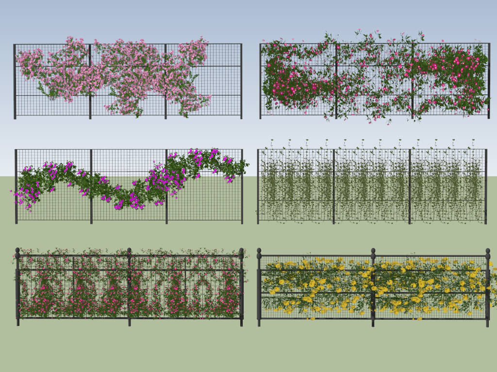 Flower Garden Fence sketchup model preview - SketchupBox