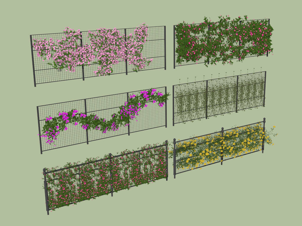 Flower Garden Fence sketchup model preview - SketchupBox