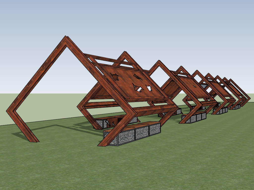 Science Park Pergola Walkway Idea sketchup model preview - SketchupBox