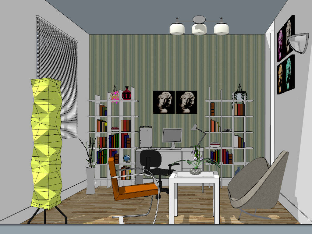 Small Home Office Space Idea sketchup model preview - SketchupBox