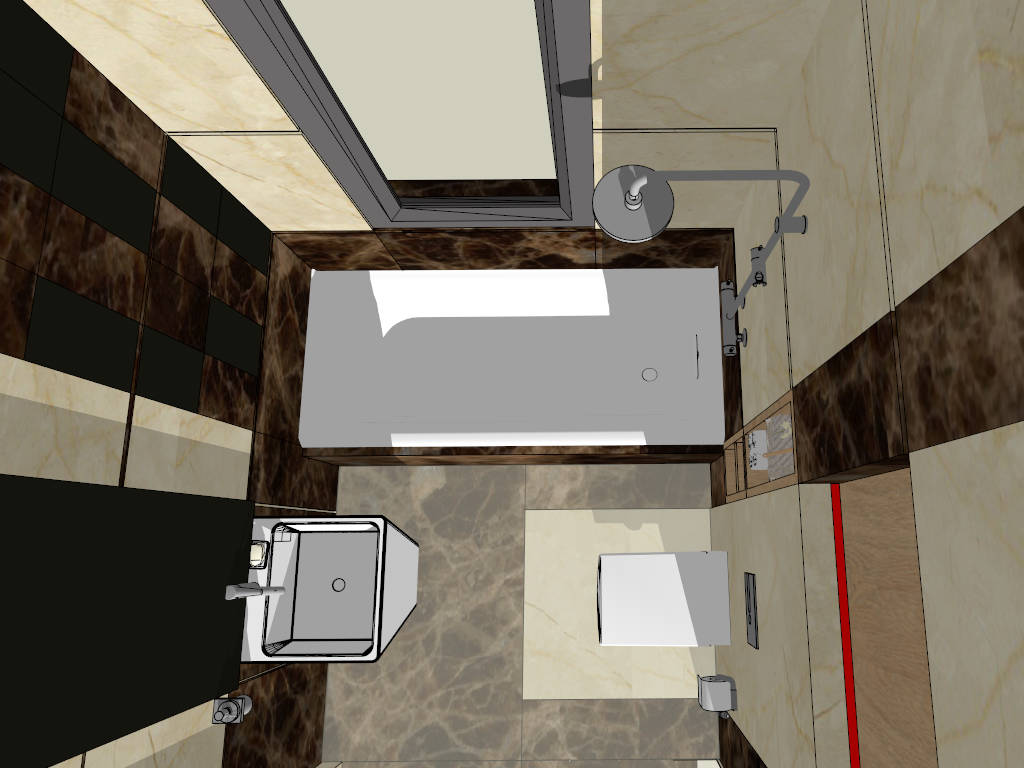 Small Bathroom with Tub Ideas sketchup model preview - SketchupBox