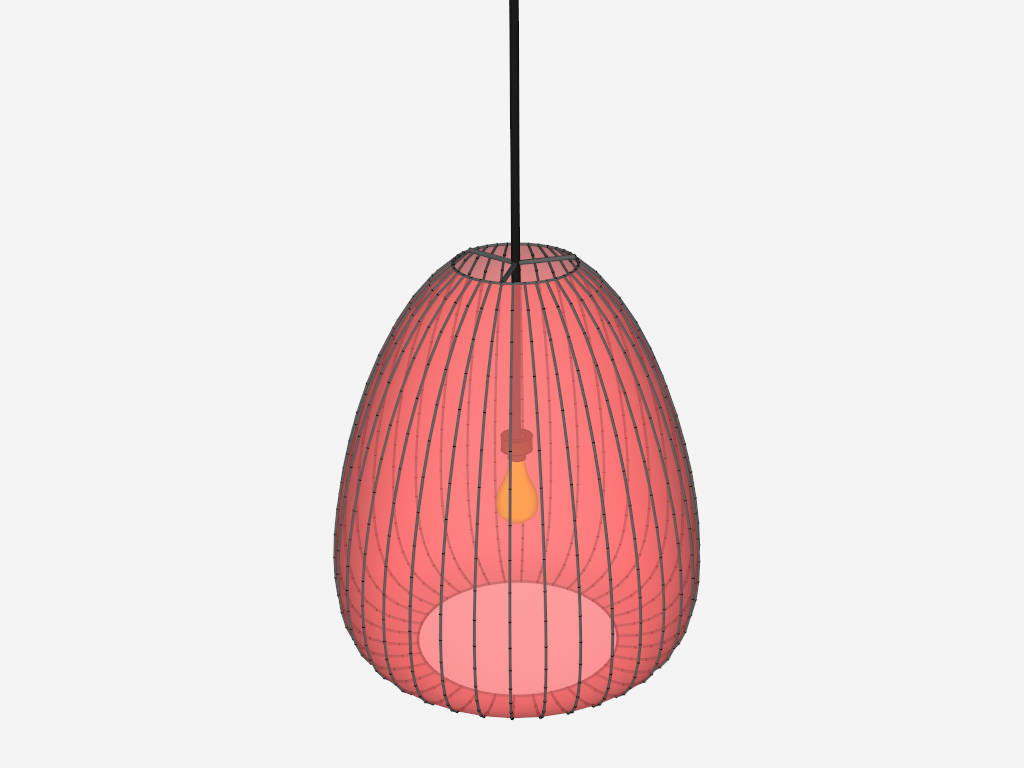 Japanese Style Pendant Light sketchup model preview - SketchupBox