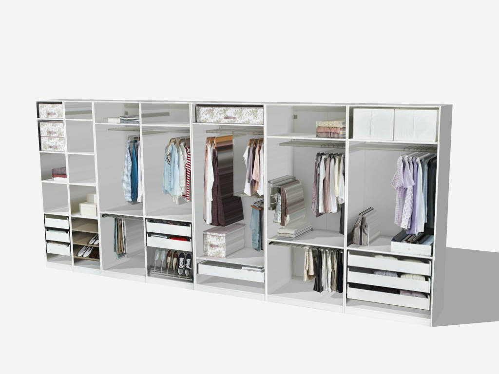 White Modern Closet sketchup model preview - SketchupBox